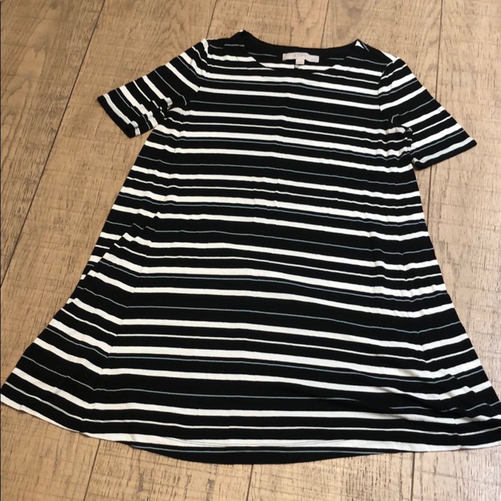 LOFT Petites stretchy striped Dress size XSP